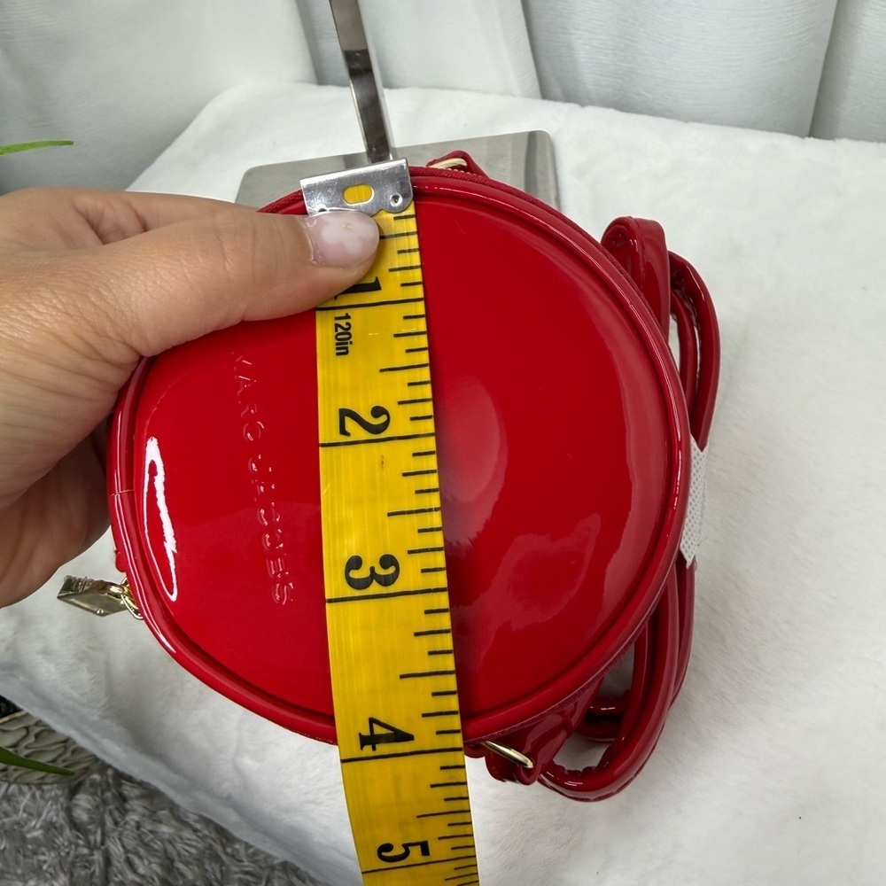 NWT Marc Jacobs Red Mini Patent Leather Round Crossbody Bag - Picture 8 of 9